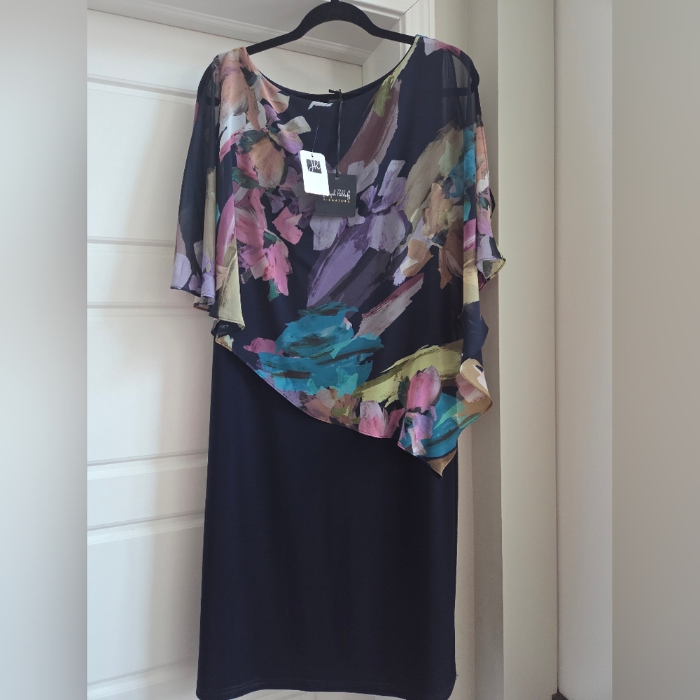 Joseph Ribkoff Floral Chiffon Overlay Dress